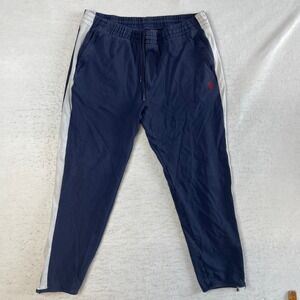 Polo Ralph Lauren‎ Joggers Mens Large Navy Blue Side Stripe Ankle Zip Sweatpants